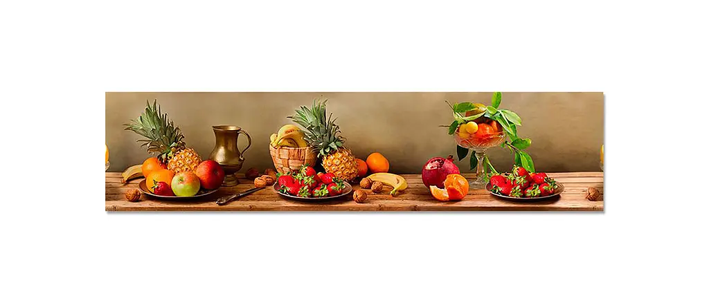 Кухонний фартух Ананаси для кухні наклейка овочі фрукти Натюрморт Коричневий 60х250 см Happy Pocket Z180430 - фото 7
