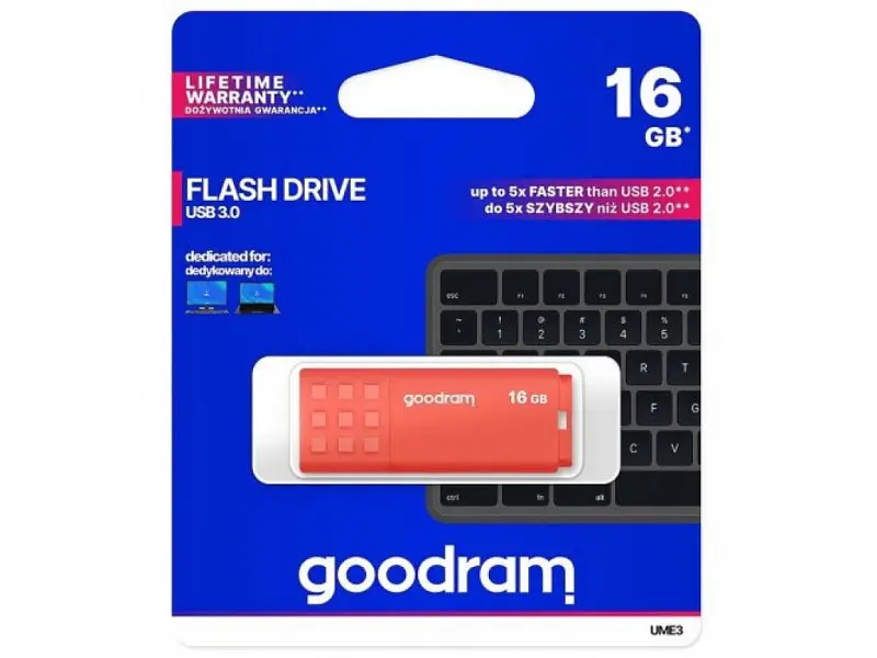 USB флеш накопичувач GOODRAM 16 GB UME3 Orange USB 3.0 (UME3-0160O0R11) - фото 2