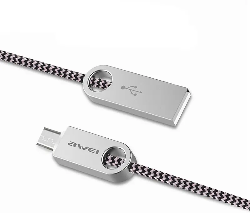 Кабель AWEI CL-30 MicroUSB 1m Grey - фото 2