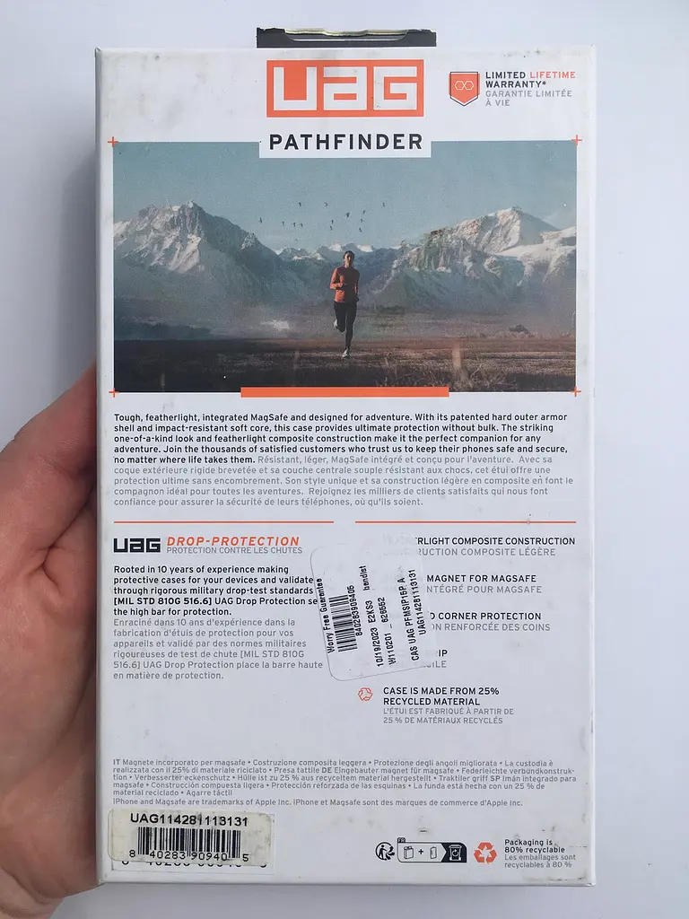 Оригінальний протиударний чохол UAG Pathfinder MagSafe для iPhone 15 Pro Ash (114281113131) - фото 5