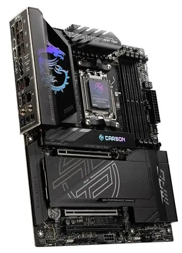 Материнська плата AM5 MSI MPG X870E CARBON WIFI, X870E, 4xDDR5, Int.Video (CPU), 4xSATA3, 4xM.2, 2xPCI-E 5.0x16, 1xPCI-E 4.0x16, ALC40 8126 5G + Realtek 8125 2.5G, HDMI/2xType-C, ATX - фото 4