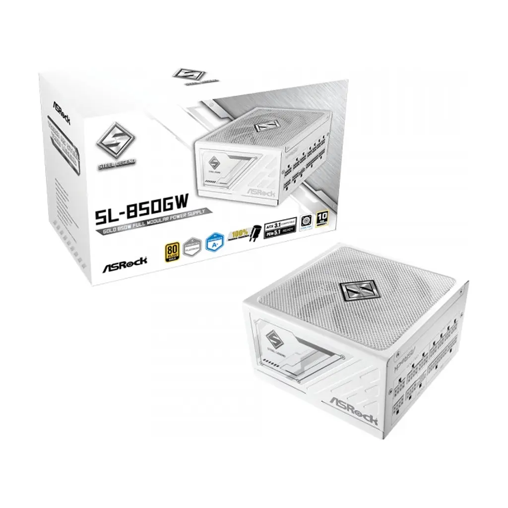 Блок живлення ASRock 850W SteelLegend White (SL-850GW) - фото 5