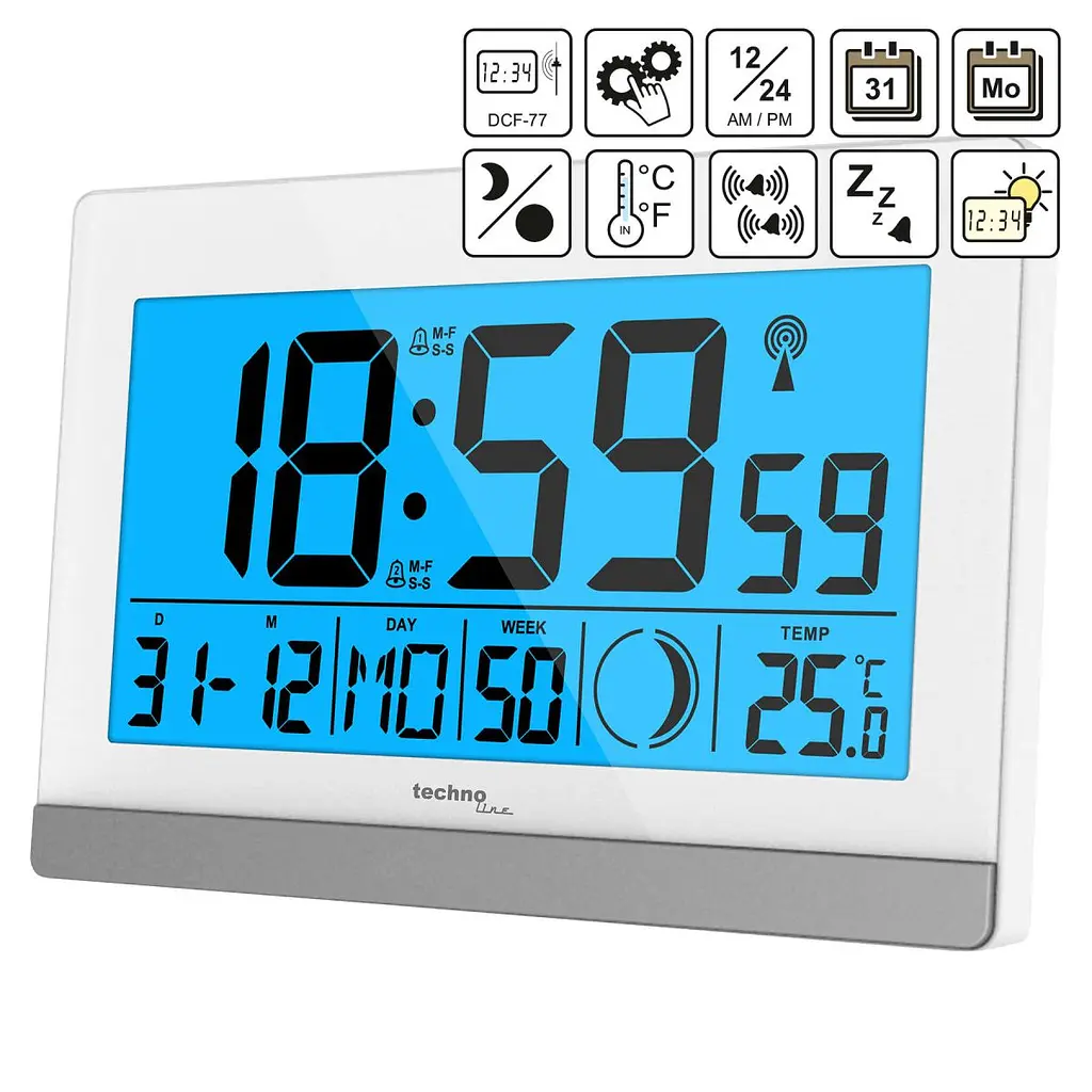 Годинник настільний Technoline WS8056 White/Silver (WS8056) - фото 3