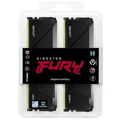 Модуль памяти для компьютера DDR4 32GB (2x16GB) 3200 MHz Beast RGB Black Kingston Fury (ex.HyperX) (KF432C16BB12AK2/32WP) - фото 15