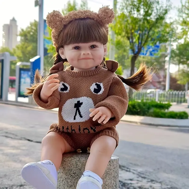 Реалістична Кукла Реборн 55 см повністю силіконова Doll Reborn Baby Born К0100619 - фото 7