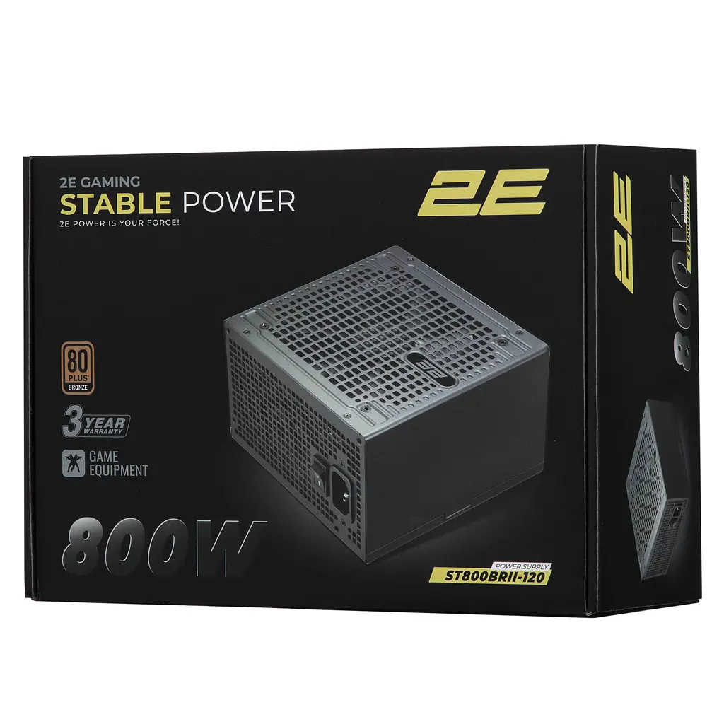2E Gaming Блок живлення 2E GAMING Stable Power Pro ATX3.1 GEN5.0 (800W), >85%, 80+ Bronze, 120мм, 1xMB 24pin(20+4), 2xCPU 8pin(4+4), 3xMolex, 6xSATA, 4 GEN5 16pin - фото 9