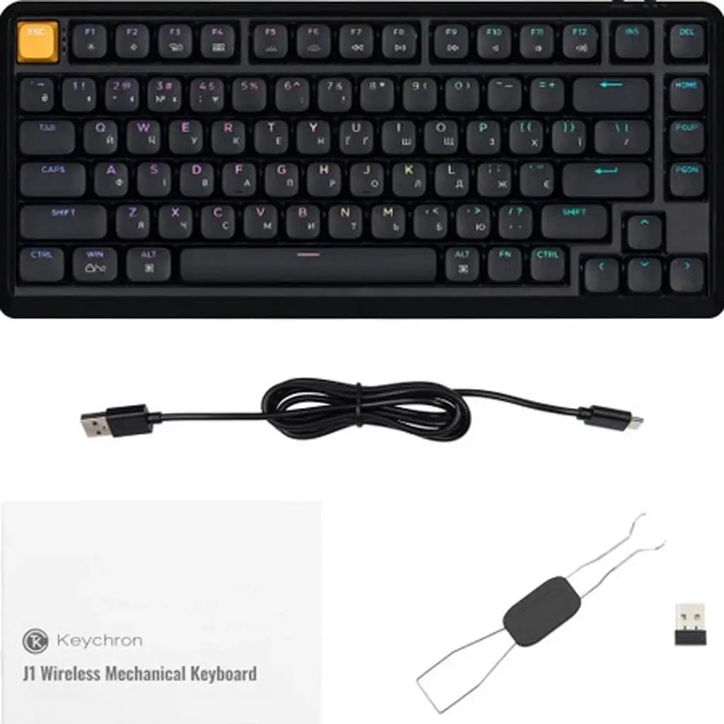 Клавиатура Keychron J1 82 Key K Pro Red Switch RGB Black (J1-H1-UA) [159746] - фото 8