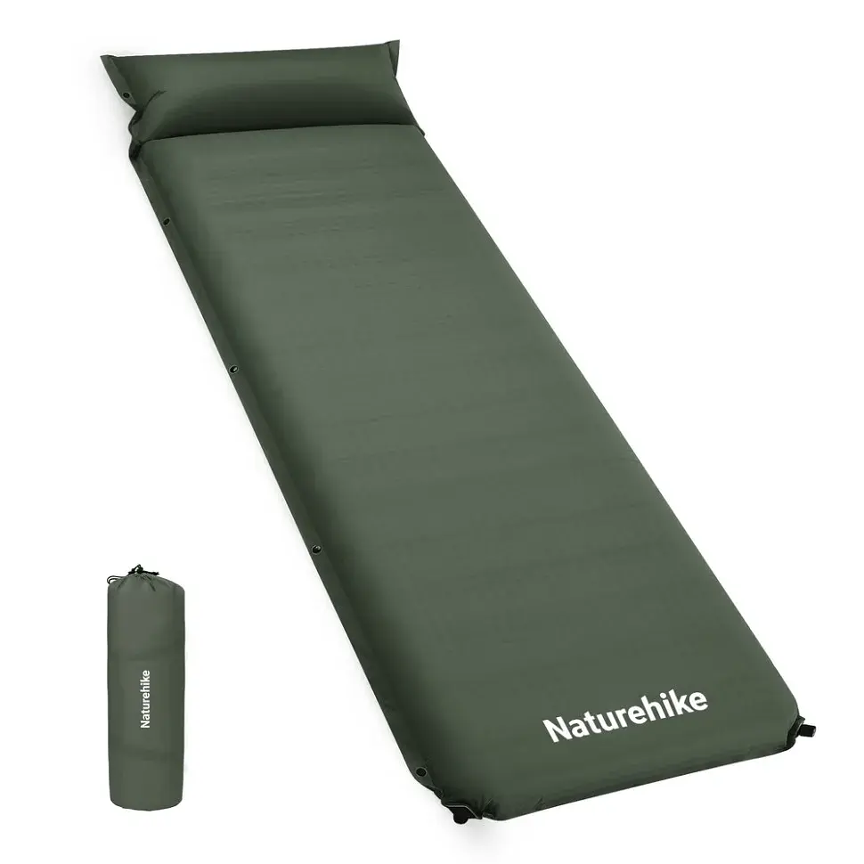Туристичний килимок Naturehike CNK2450WS020, самонадувний, 200х63х10 см, темно-зелений (6927595712733)