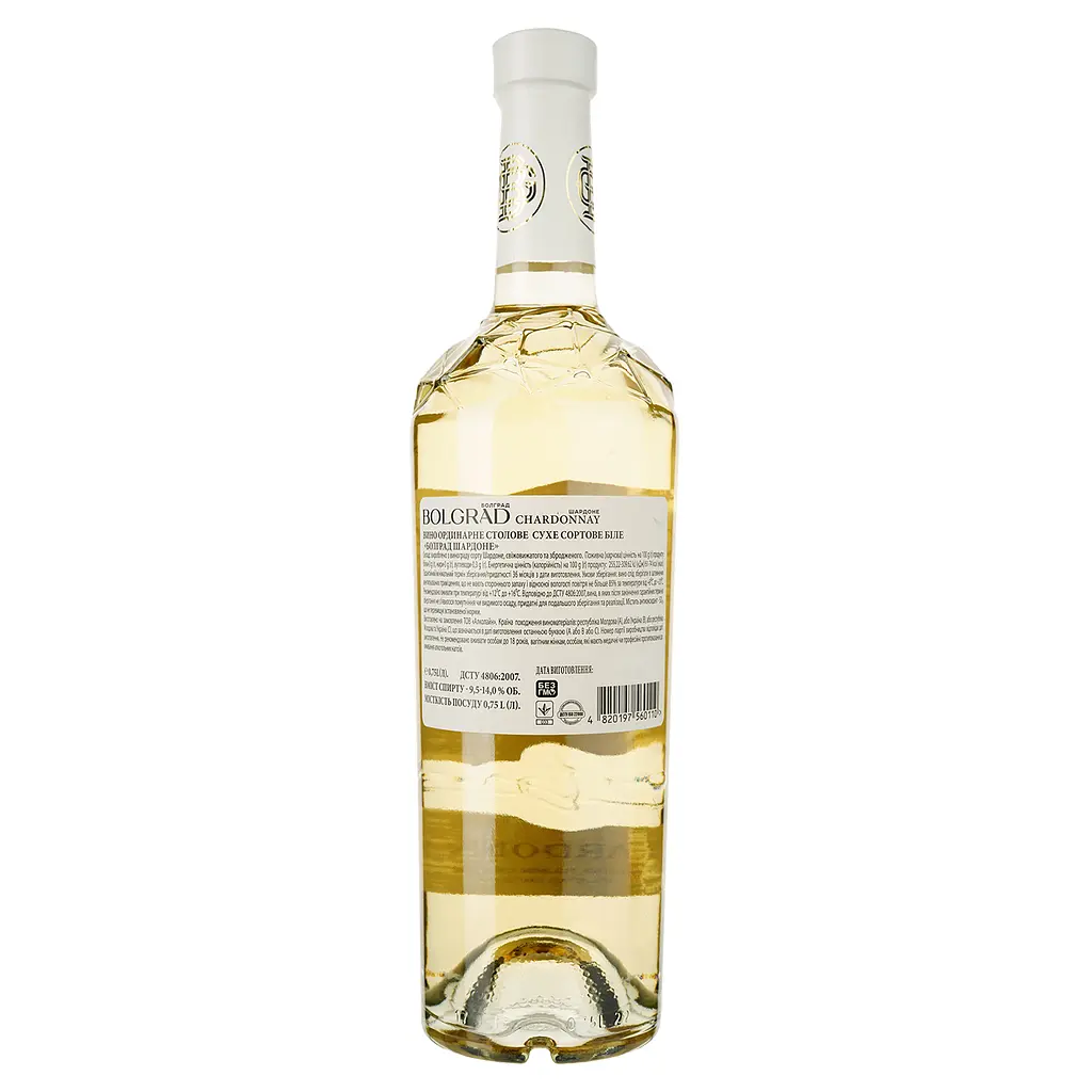 Вино Bolgrad Classic Collection Chardonnay біле сухе 0.75 л  - фото 2