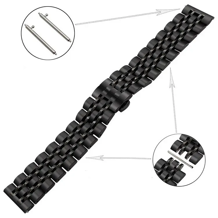 Ремінець BeWatch Classic сталевий Link Xtra для Samsung Galaxy Watch 46 мм Black (1021401) - фото 2
