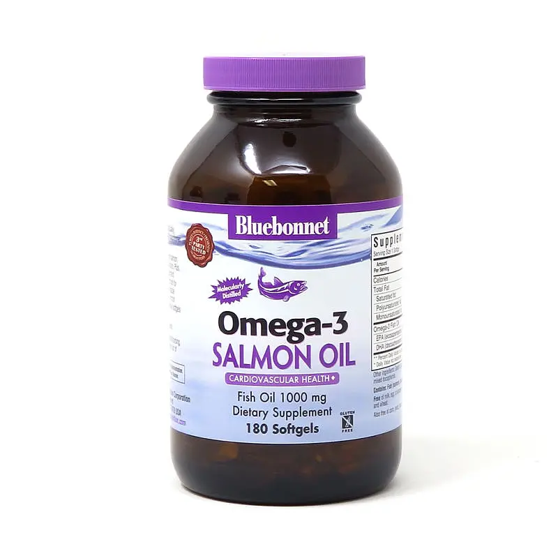 Жирні кислоти Natural Omega 3 Salmon Oil, 180 капсул Bluebonnet Nutrition fit0013077