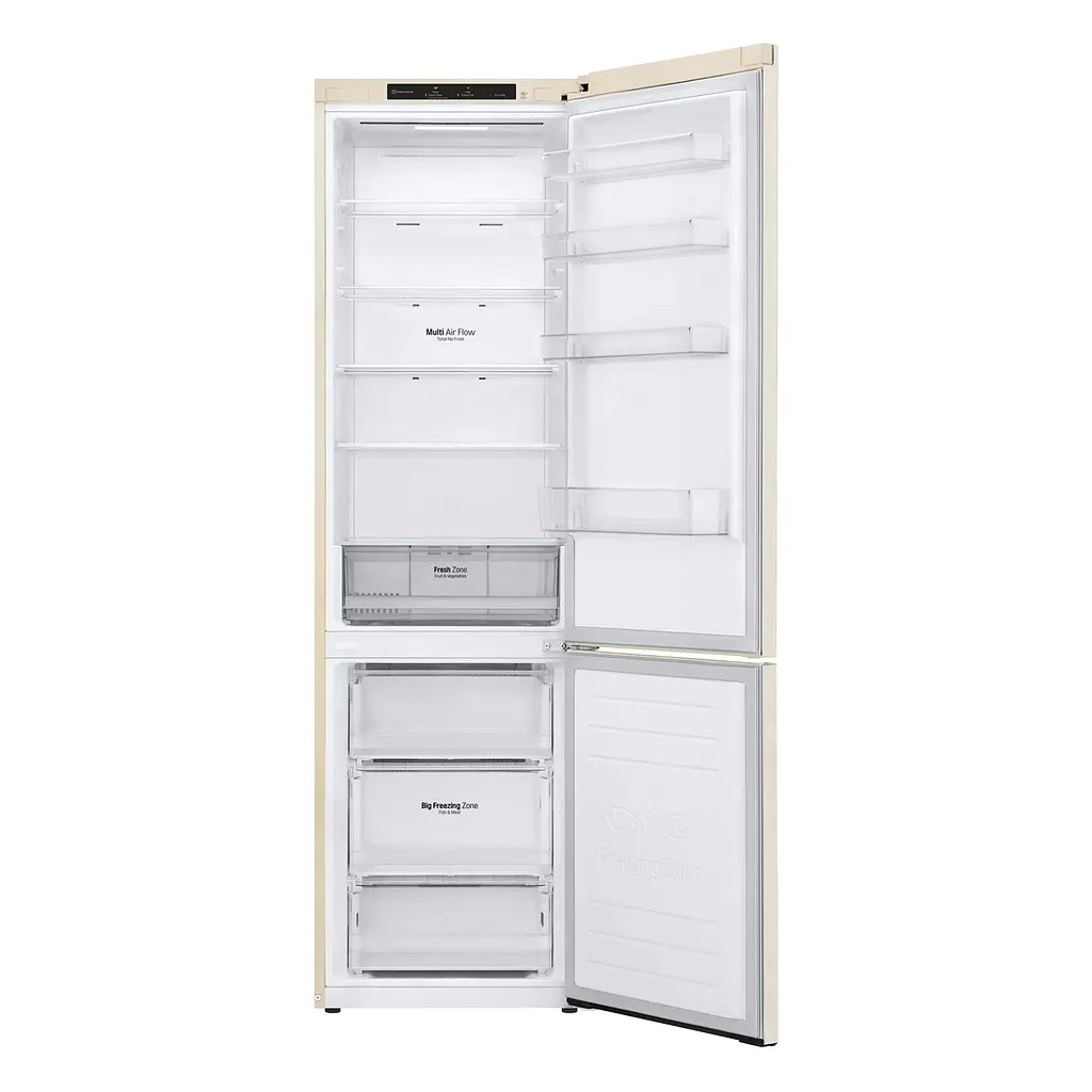 Холодильник LG 203x60х68 холодильное отделение 277 л морозильное отделение 107 л 2 дверь А+ NF бежевый (GC-B509SECL) - фото 3