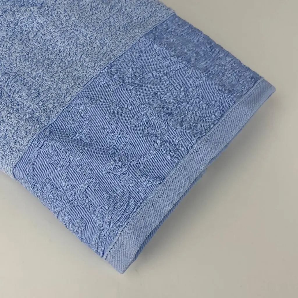 Рушник для обличчя махровий Febo Vip Cotton Botan Туреччина 6398 блакитний 50х90 см - фото 5