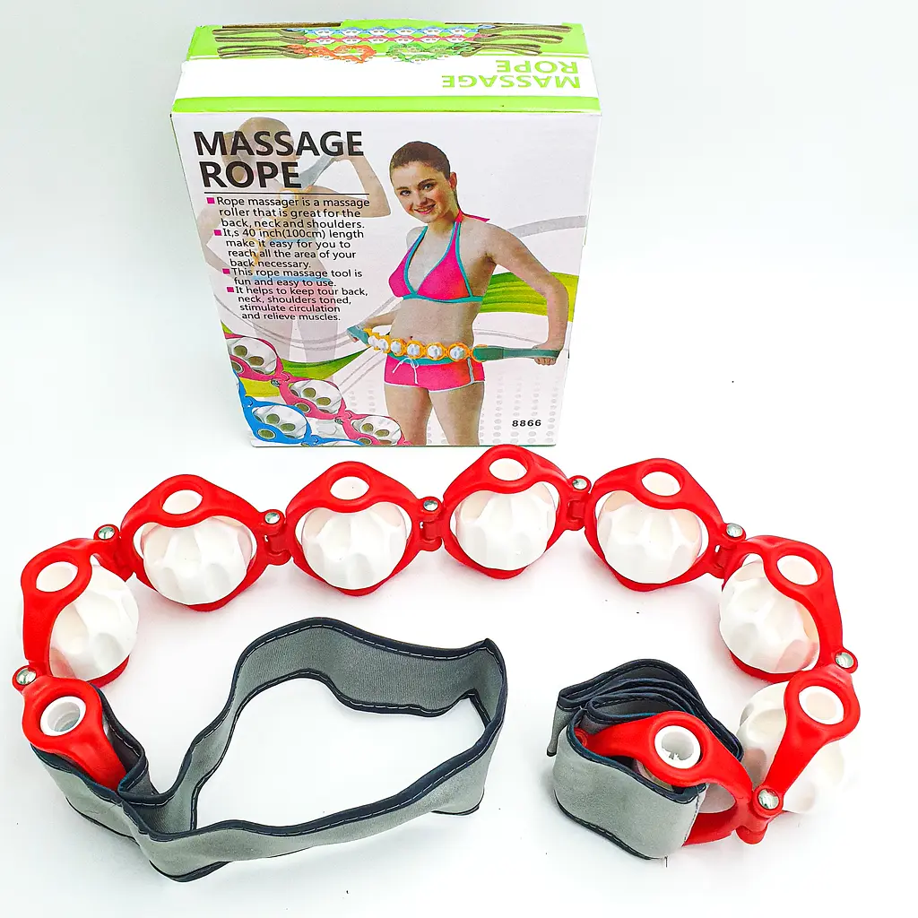 Масажер ручний антицелюлітний роликовий 7 кульок Massage Rope UKC червоний