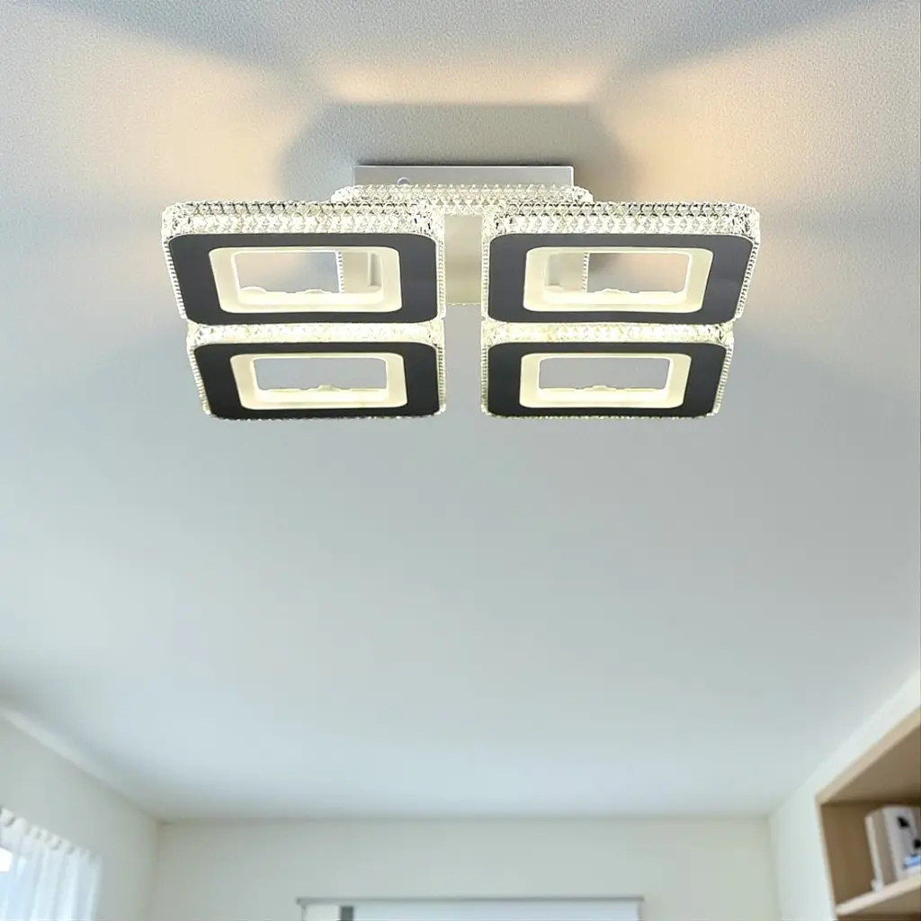 Сучасна стельова LED-люстра LT8013/4 WT - 4xLED, 50 см, з димером і пультом - фото 2