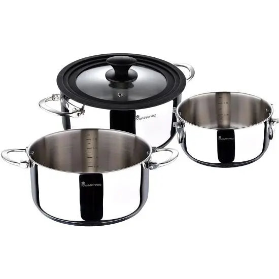 Набір каструль з універсальною кришкою MasterPro Foodies collection 4 предмета (BGMP-2160) - фото 2