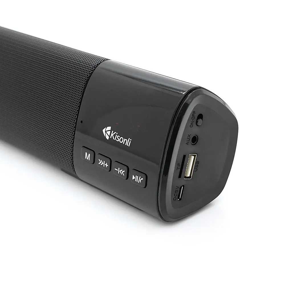 Колонка Kisonli LED-800B Bluetooth 5.0, 2х5W, 1200mAh, USB/TF/BT/FM/AUX/LCD, DC: 5V/1A, Black, BOX, Q30 - фото 3