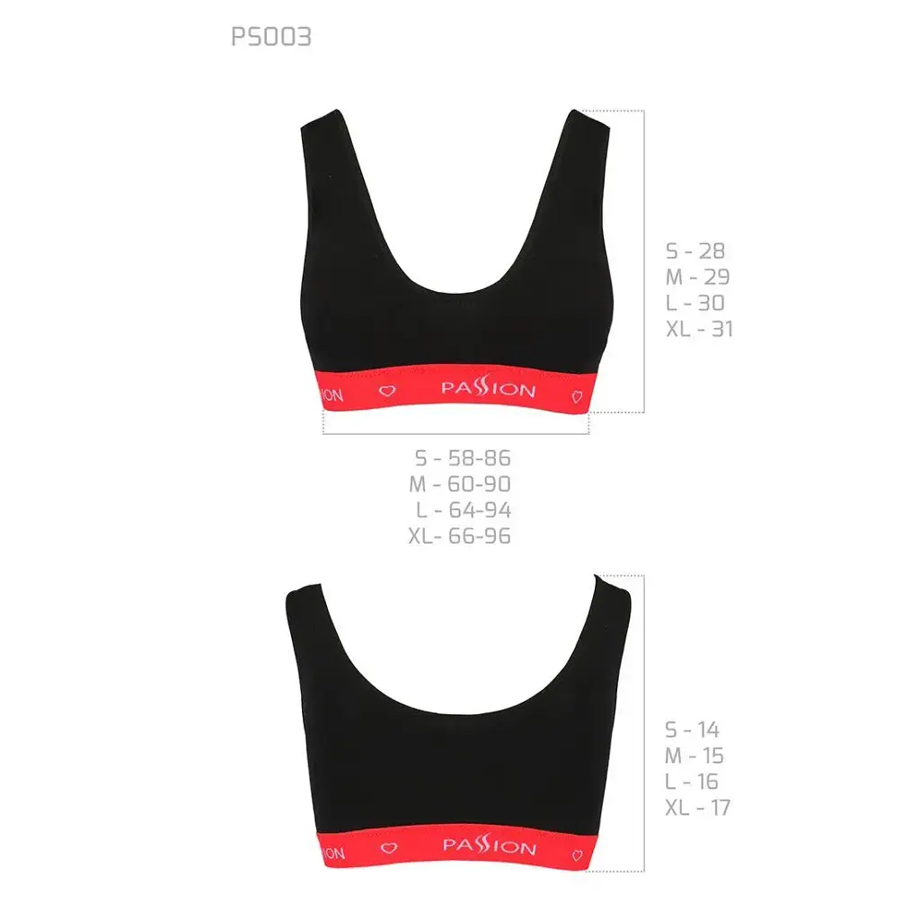 Спортивный топ на широких бретелях Passion PS003 TOP black L - фото 5