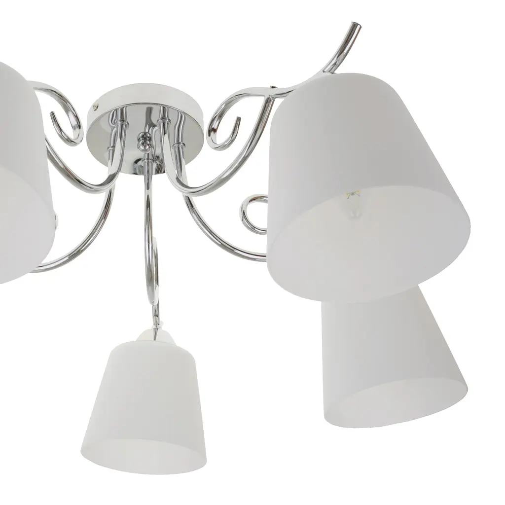 Люстра стельова Brille з абажуром в спальню Е27 60W CH (BKL-728C/5) - фото 2