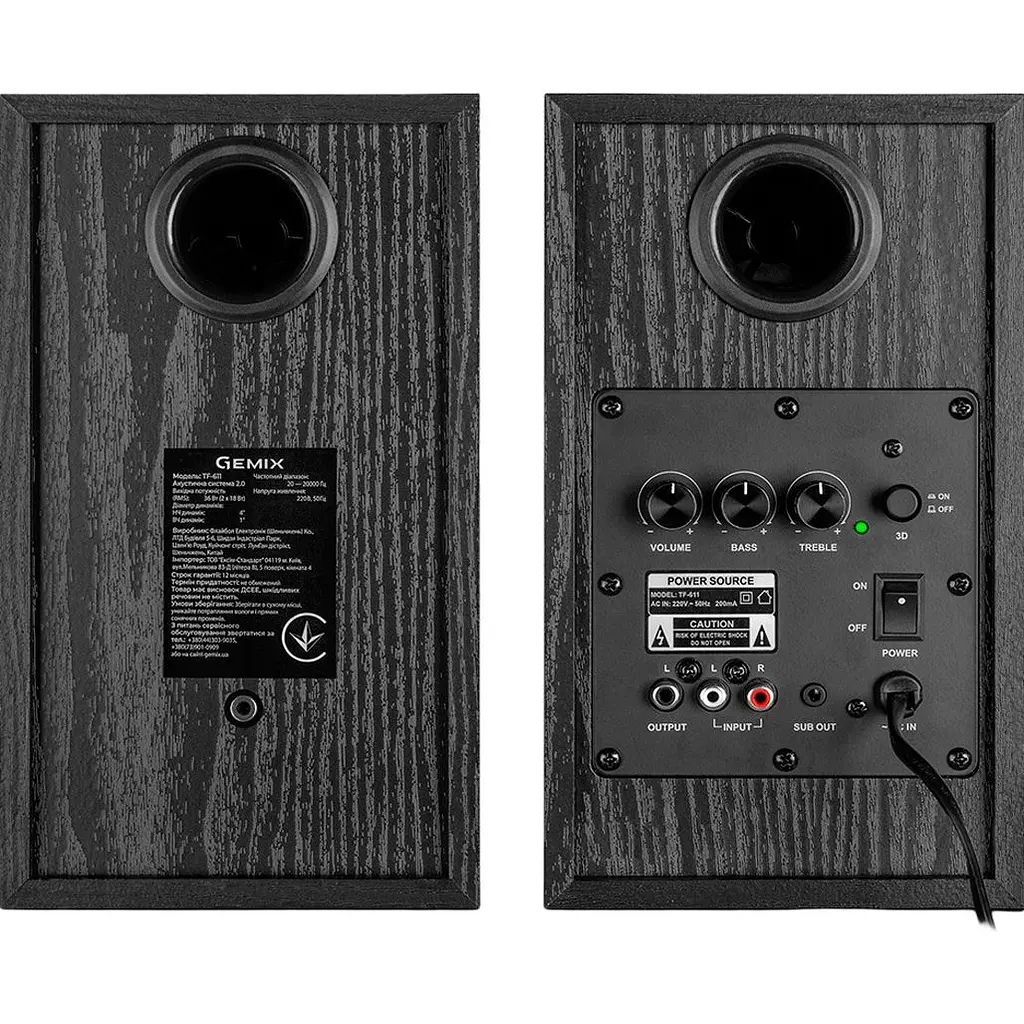 Акустична система Gemix TF-611 Black [134924] - фото 3