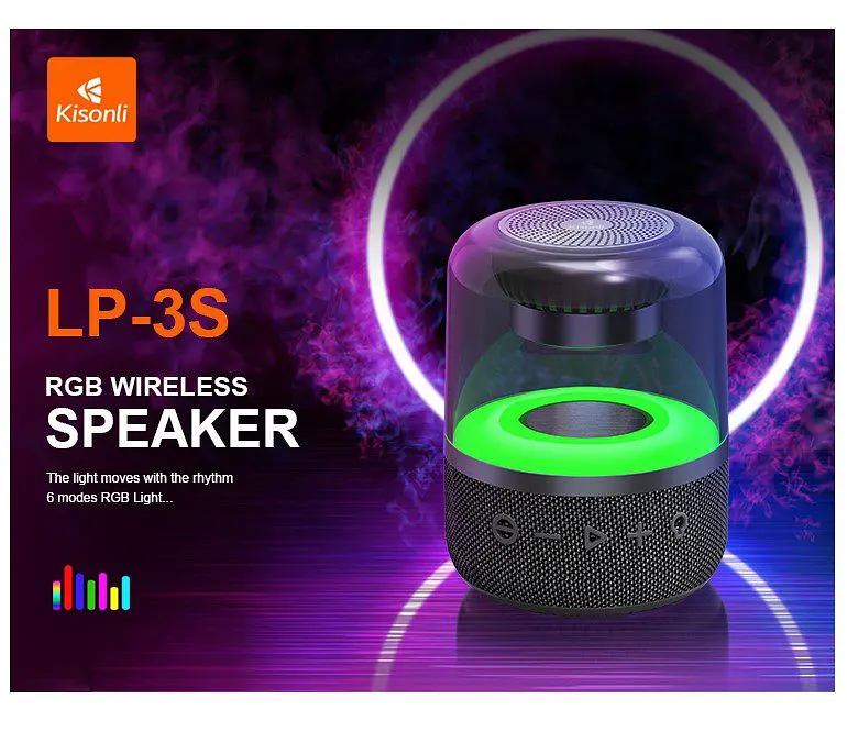 Портативная колонка ретро Kisonli LP3S PLUS Bluetooth 1200mAh 8Вт Black - фото 2