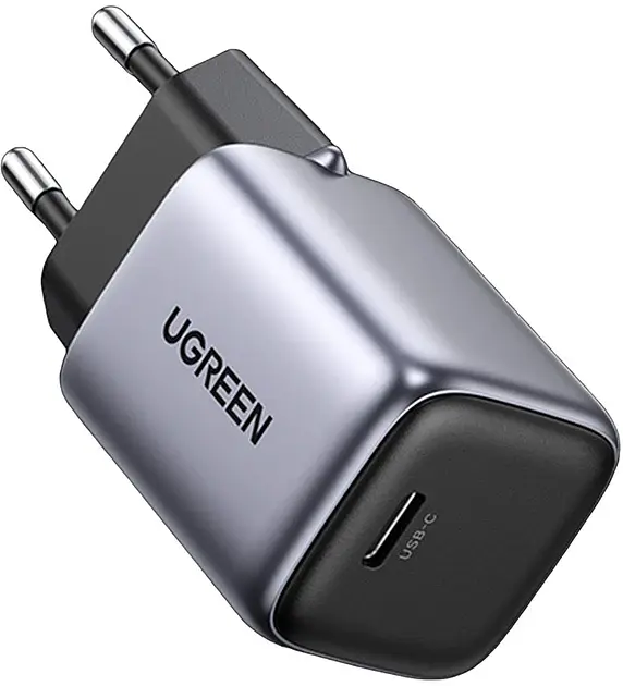 Зарядний пристрій Ugreen CD319 Nexode Mini 1 x USB 30 Вт Gan Type-C PD сірий (90666) - фото 3