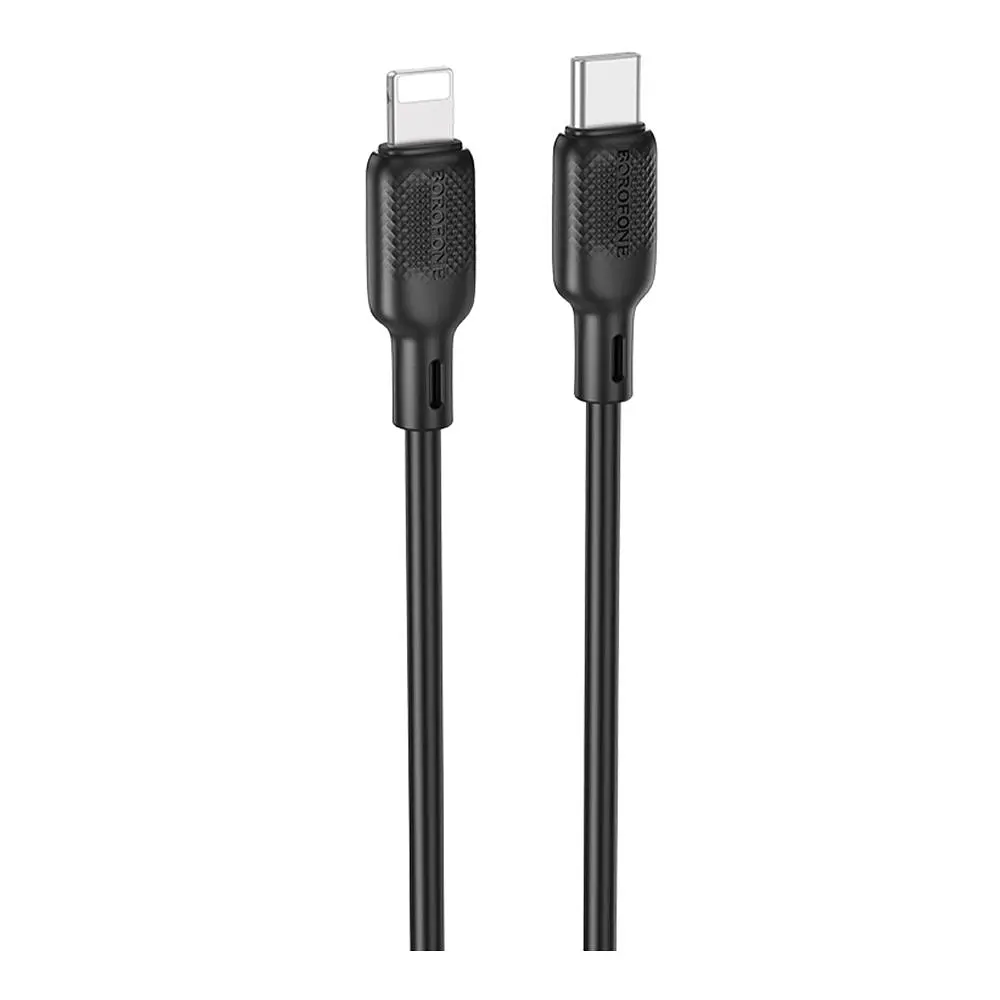 Кабель синхронізації Borofone BX113 Silicone PD27W Type-C to Lightning 3m Black (35551_3346713) - фото 2