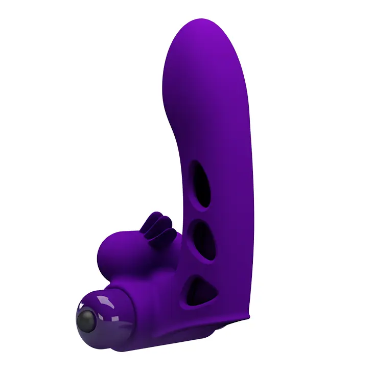 Вібронасадка на палець Lybaile Pretty Love Orlando Honey Finger Vibrator, 9х2.6 см (фіолетовий) - фото 3