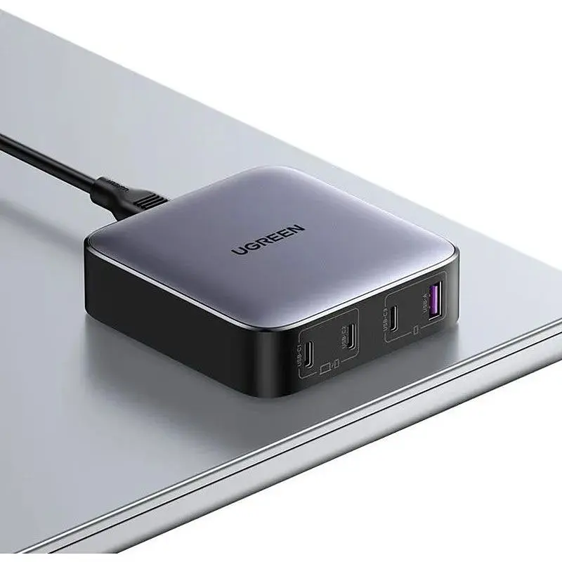 Зарядний пристрій 4xUSB 100W (3хUSB-C+USB-A) Gan Nexode чорний CD328 Ugreen Desktop Fast Charger (90928) - фото 5