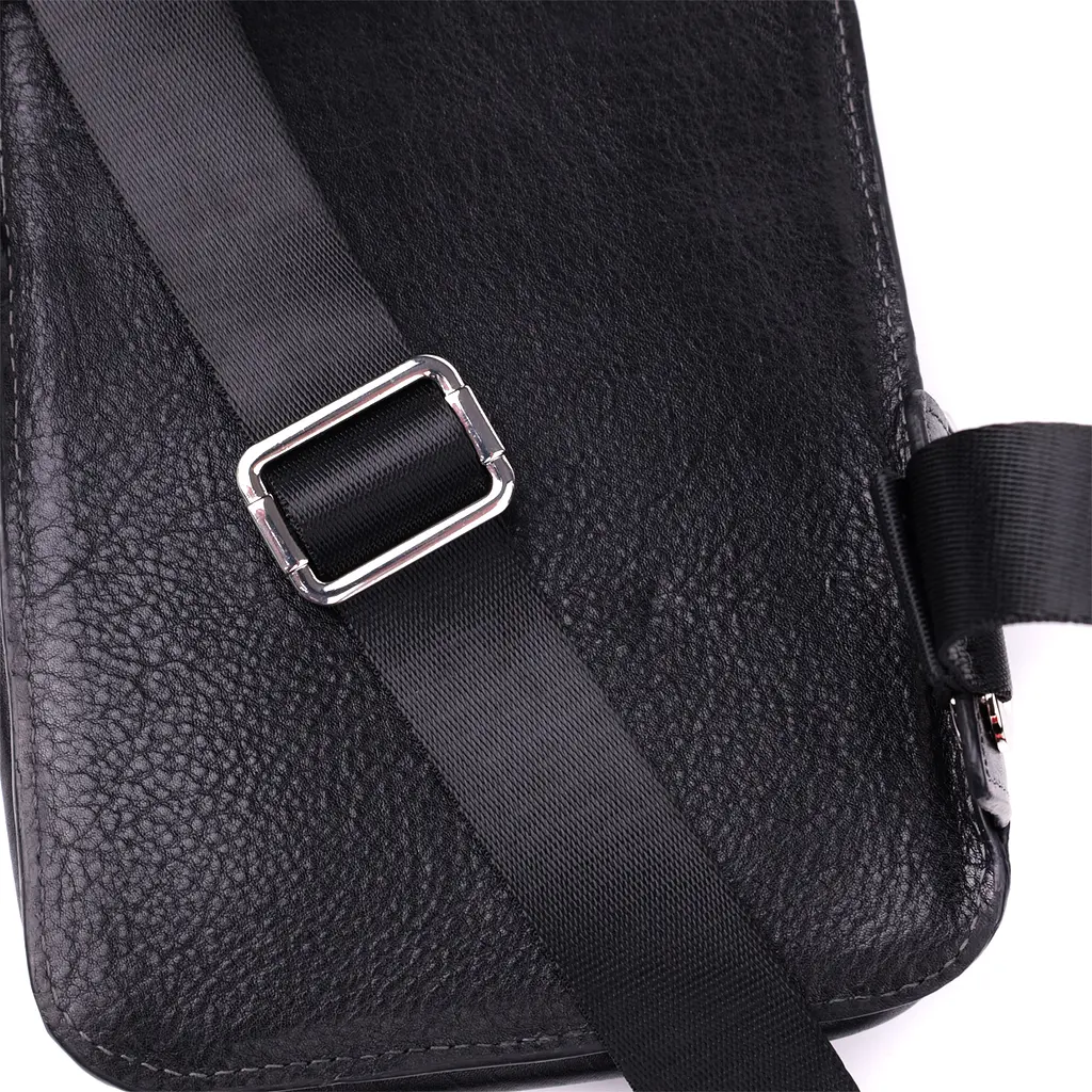 Сумка бананка Grande Pelle 22879 15,5х20,5х3,5 см Чорний - фото 7
