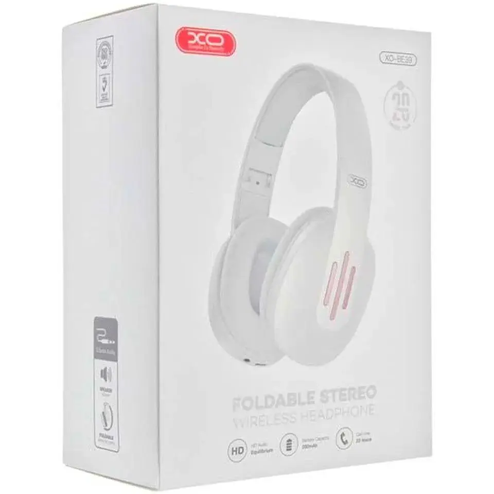 Навушники повнорозмірні бездротові XO BE39 білі 6920680846580 - фото 5