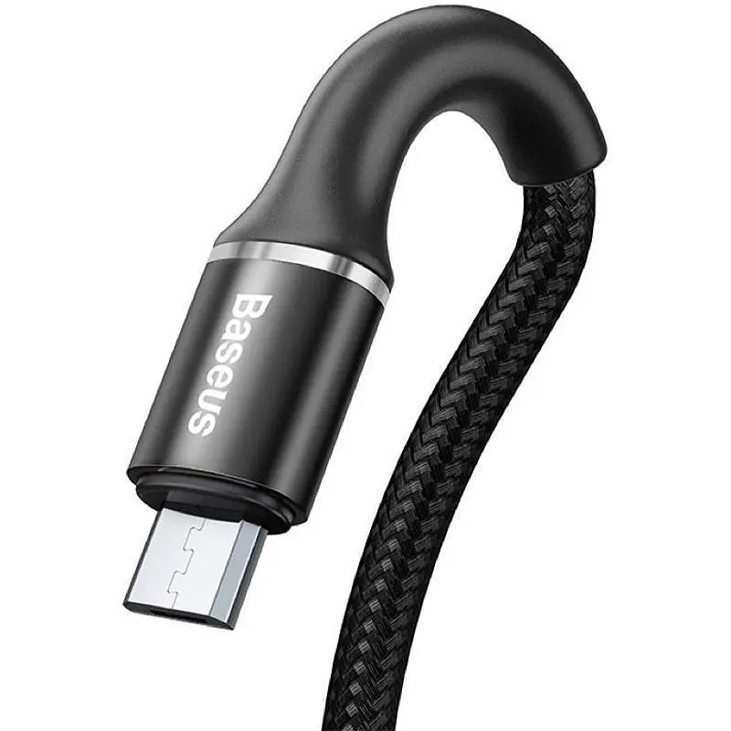 Кабель Baseus Halo Cable USB to Micr USB 3A 1m CAMGH-B01 Black - фото 2