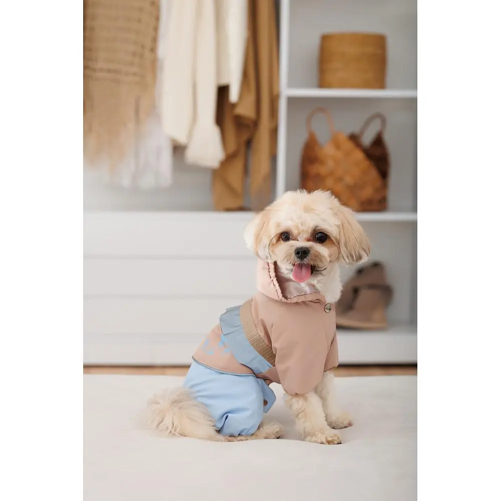Дощовик Pet Fashion Tina для дівчаток розмір XL бежевий/блакитний - фото 6