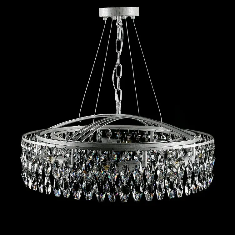 Кришталева люстра "crystal" Splendid Ray L88106/600/8 WT+SL біла срібло 8 ламп E14 діаметр 60 см - фото 2
