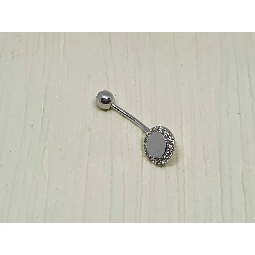 Золотая серьга-пирсинг Оникс с фианитами. ПИР00247 - фото 2