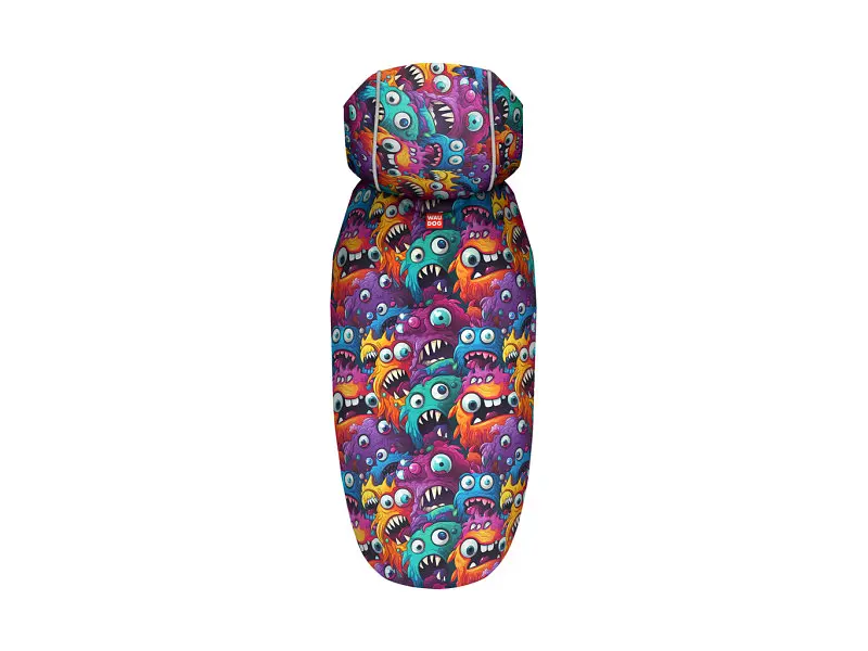 Дождевик для животных WAUDOG Clothes Накидка с капюшоном Зубастые монстры S (356-4048) - фото 3