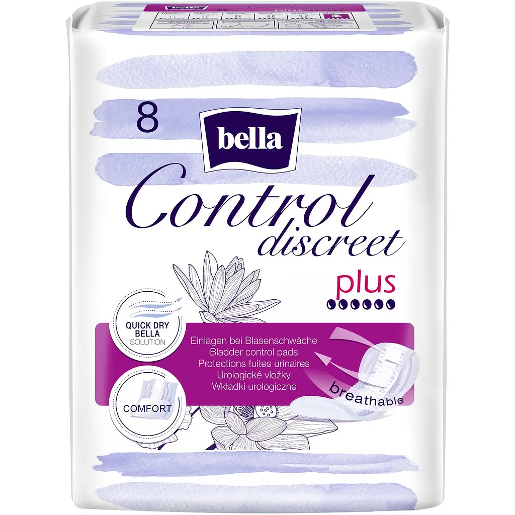 Прокладки урологические Bella Control Discreet Plus 1+1=3 24 шт. (3 уп. х 8 шт.) - фото 2