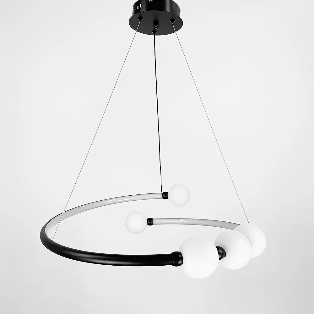 Черная LED люстра с акриловыми шариками в 2-х размерах Line F | Ст. 901BK LED - фото 7