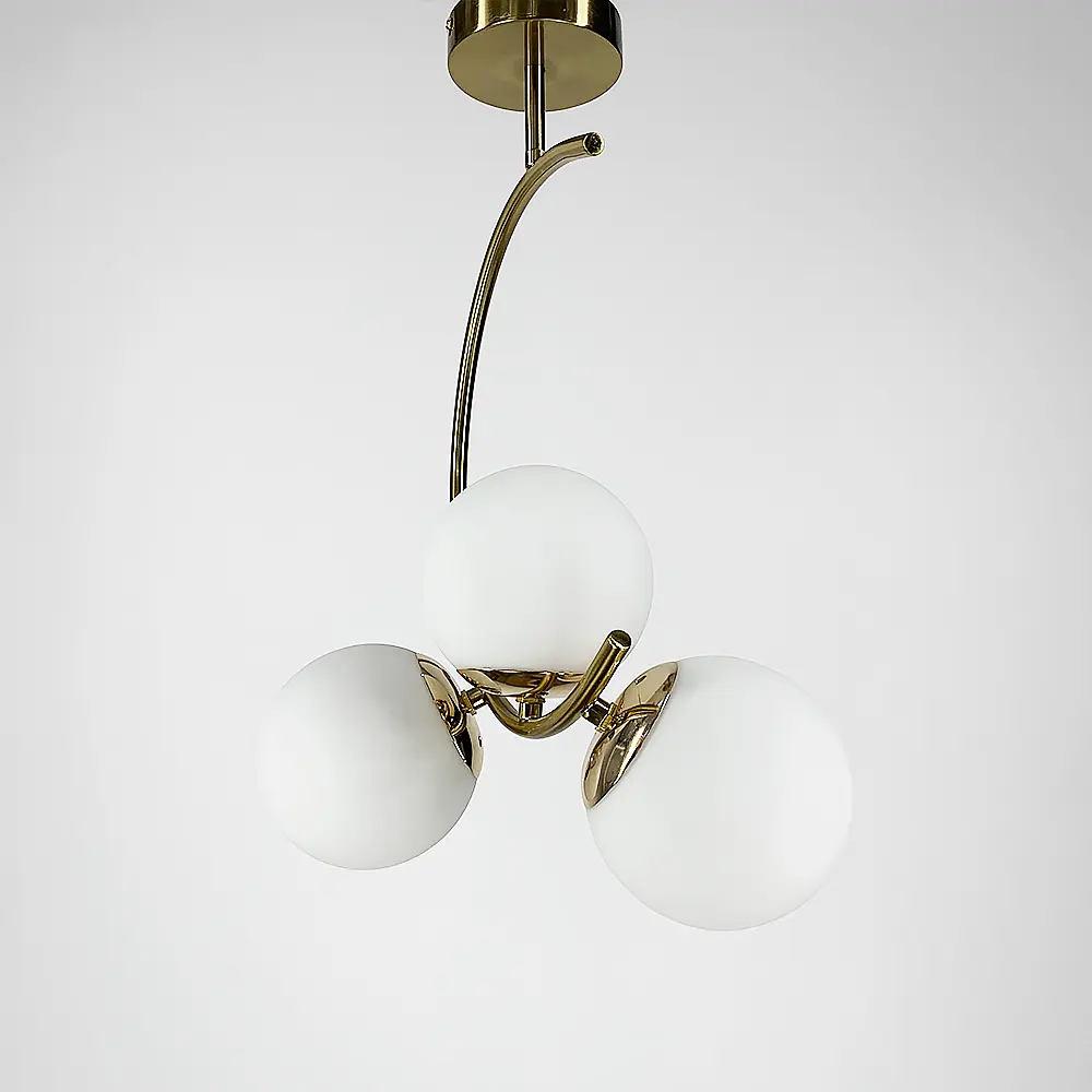 Люстра ASTORIA в латунном корпусе с белыми плафонами Ст. 068/3 AB+WT | Line F - фото 3