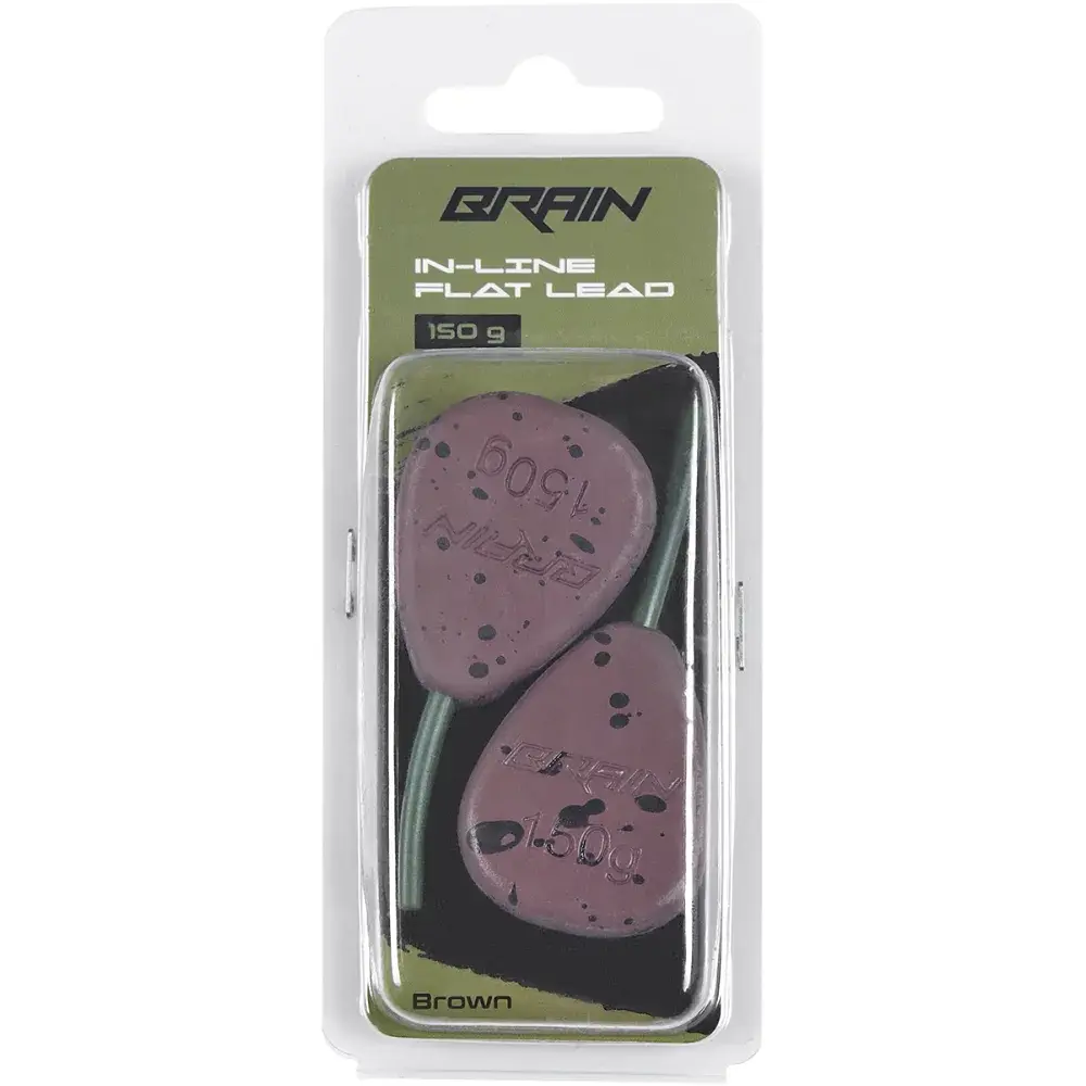 Грузило Brain In-Line Flat Lead 150g 2шт/уп Brown - фото 2