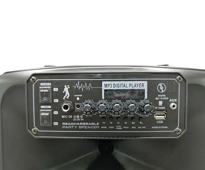 Колонка Big LT-1206 bluetooth + 2 мікрофона (360х280х560) USB/MP3/FM/BT/TWS Чорна - фото 4