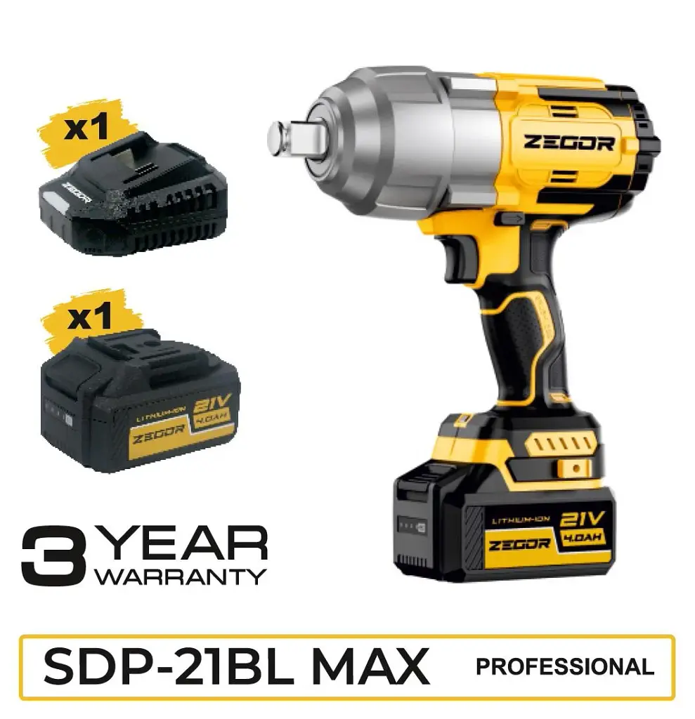 Гайковерт ударний акумуляторний Zegor SDP-21BL MAX 21V Profesional/безщітковий двигун/з підсвічуванням - фото 8