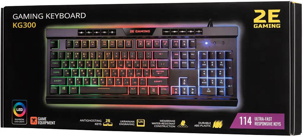 Клавиатура 2E KG300 LED USB Black [2E-KG300UB] [74251] - фото 8
