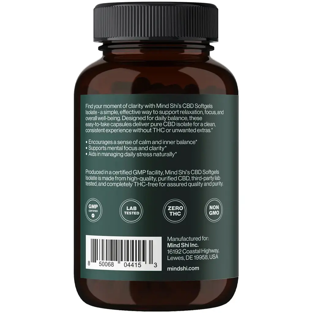 Канабідіол Mind Shi CBD Isolate 1500 мг 60 м'яких капсул - фото 3