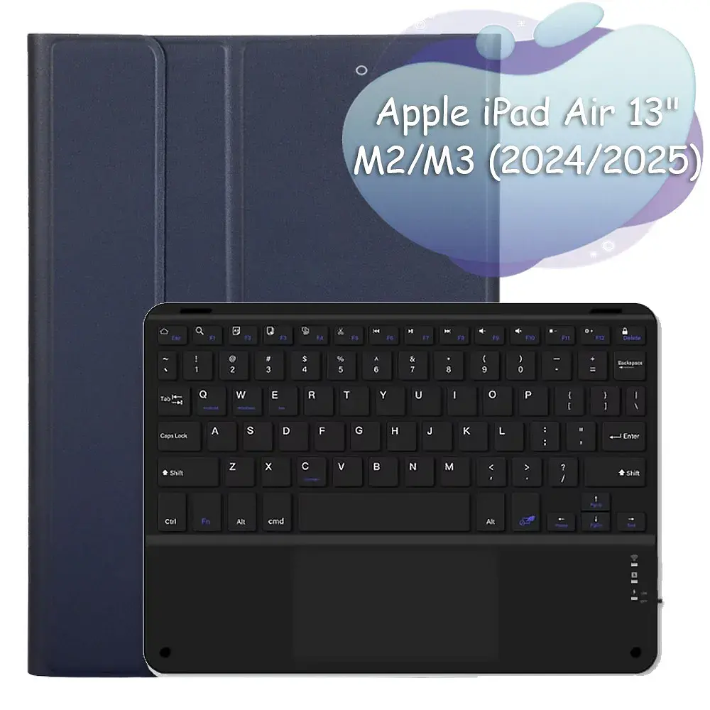 Чехол с беспроводной клавиатурой (TouchPad) BeCover для Apple iPad Air 13 (2024/2025) Deep Blue (712602) - фото 6