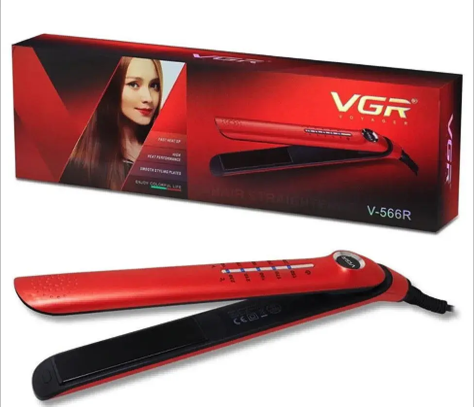 Професійна плойка щипці стайлер з керамічним покриттям VGR V-566R 45Вт Червоний - фото 8