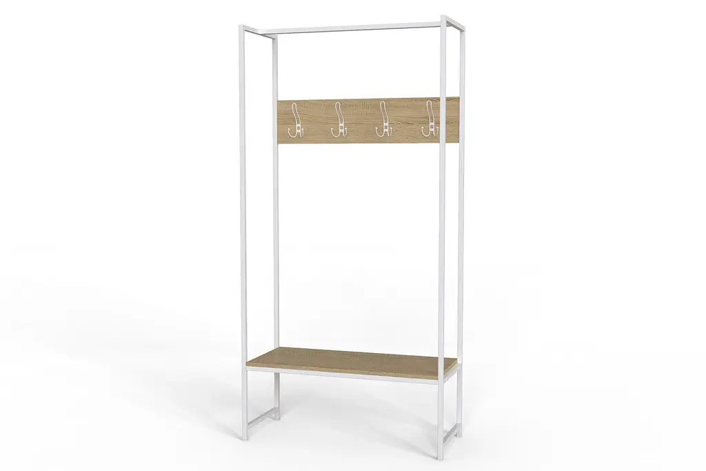 Вешалка напольная Ferrum-decor Трелис 12 180x90x38 белый ДСП Дуб Сонома 16мм (FRD-104316) - фото 4