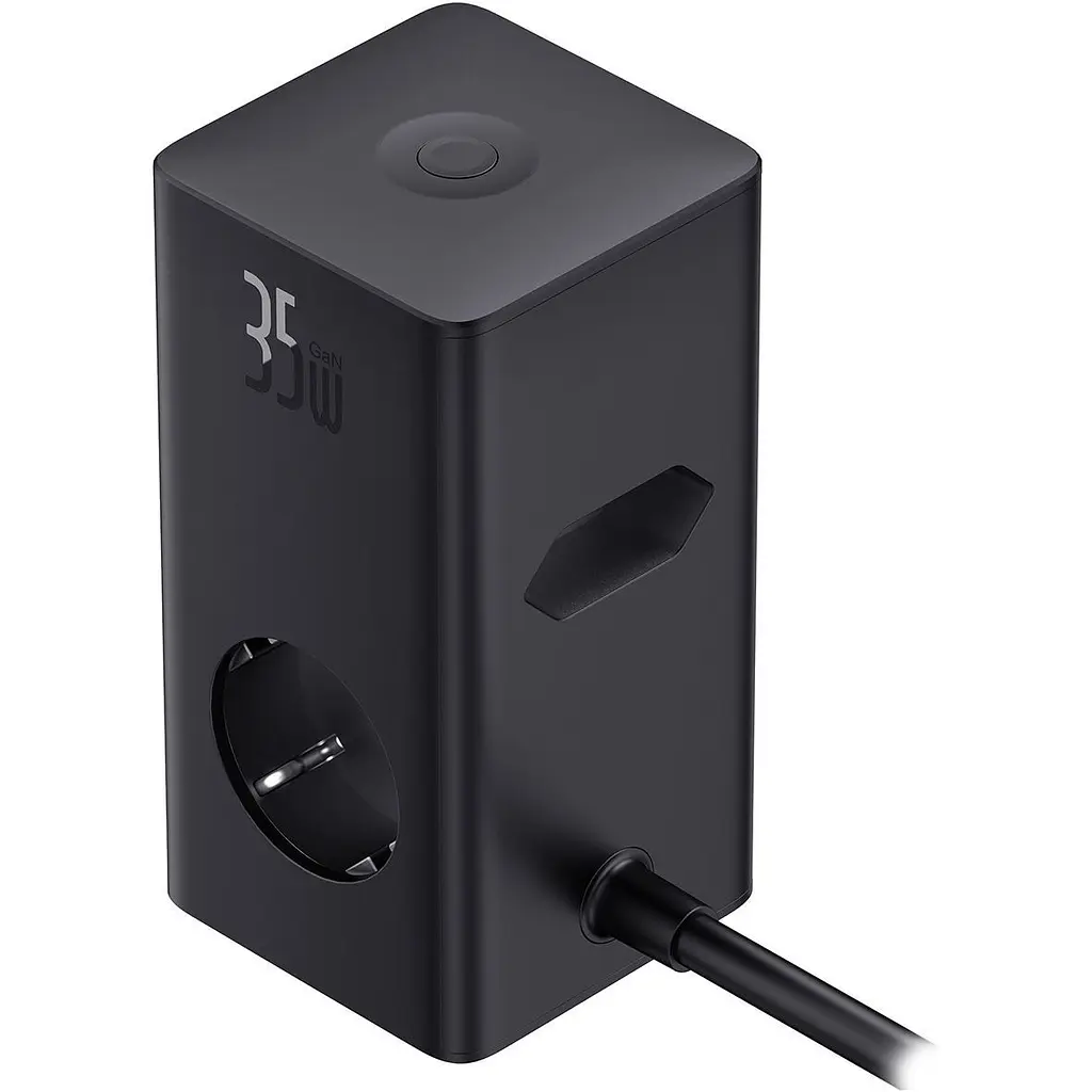 Мережевий зарядний пристрій Baseus GaN PowerCombo Tower Digital PowerStrip 35W Black E00023606113-00 [150724] - фото 5