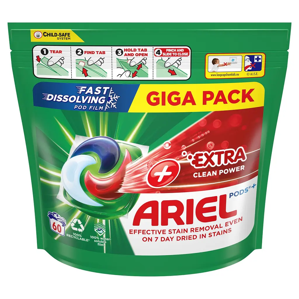 Капсули для прання Ariel Pods+ Сила Екстраочищення 60 шт. - фото 2
