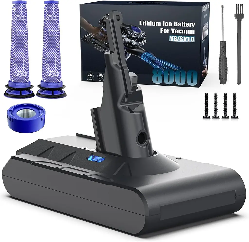 Акумулятор 8000 мАг для Dyson V8 Absolute Animal Fluffy, змінна батарея для пилососа